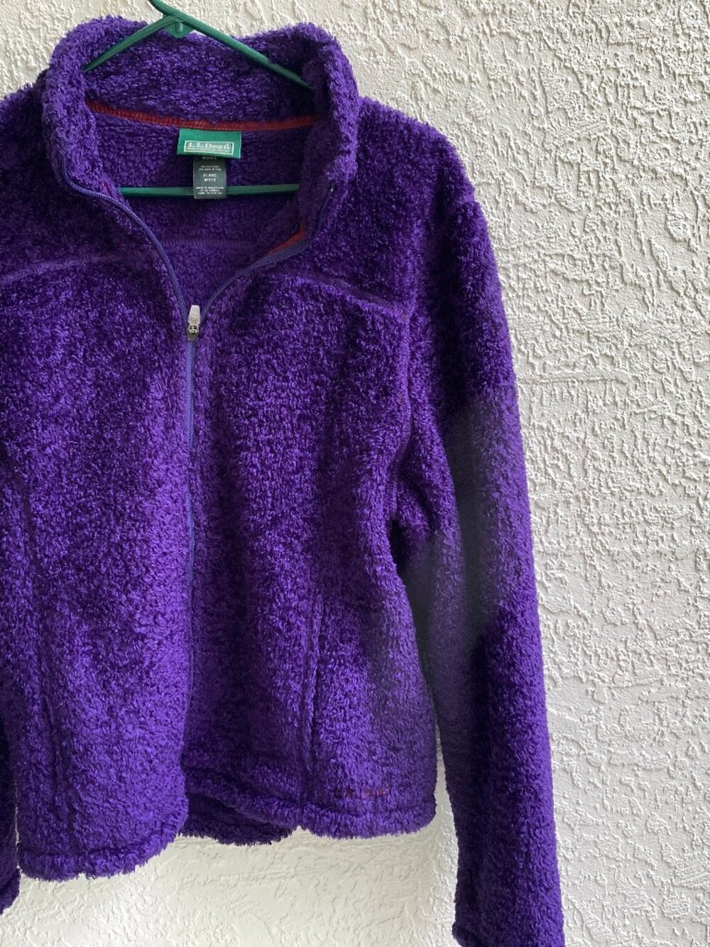 L.L. Bean Purple Jacket Sz XL Women Plush Fleece Full Zip Cozy Warm Polar Tech